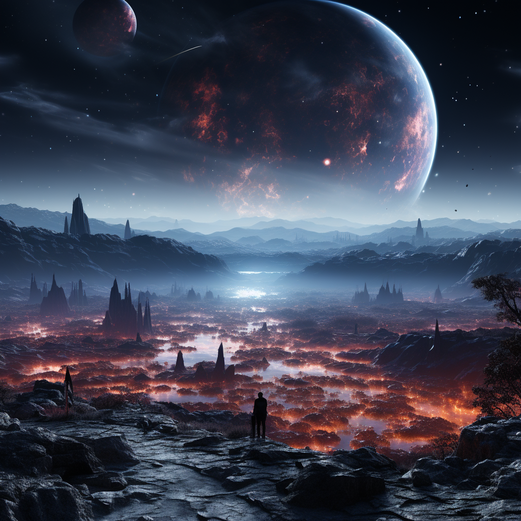 A breathtaking view of an alien planet