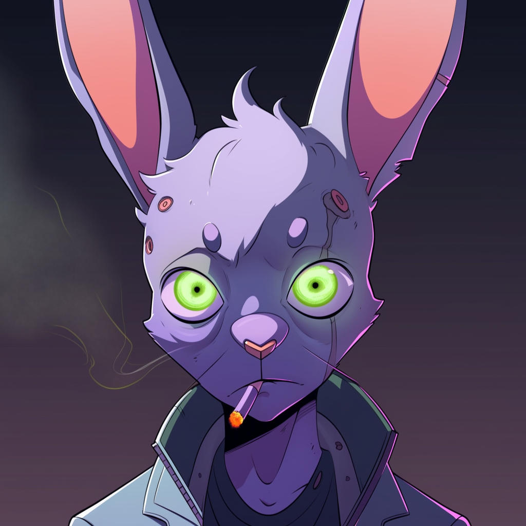 Alien Rabbit Character Portrait Image