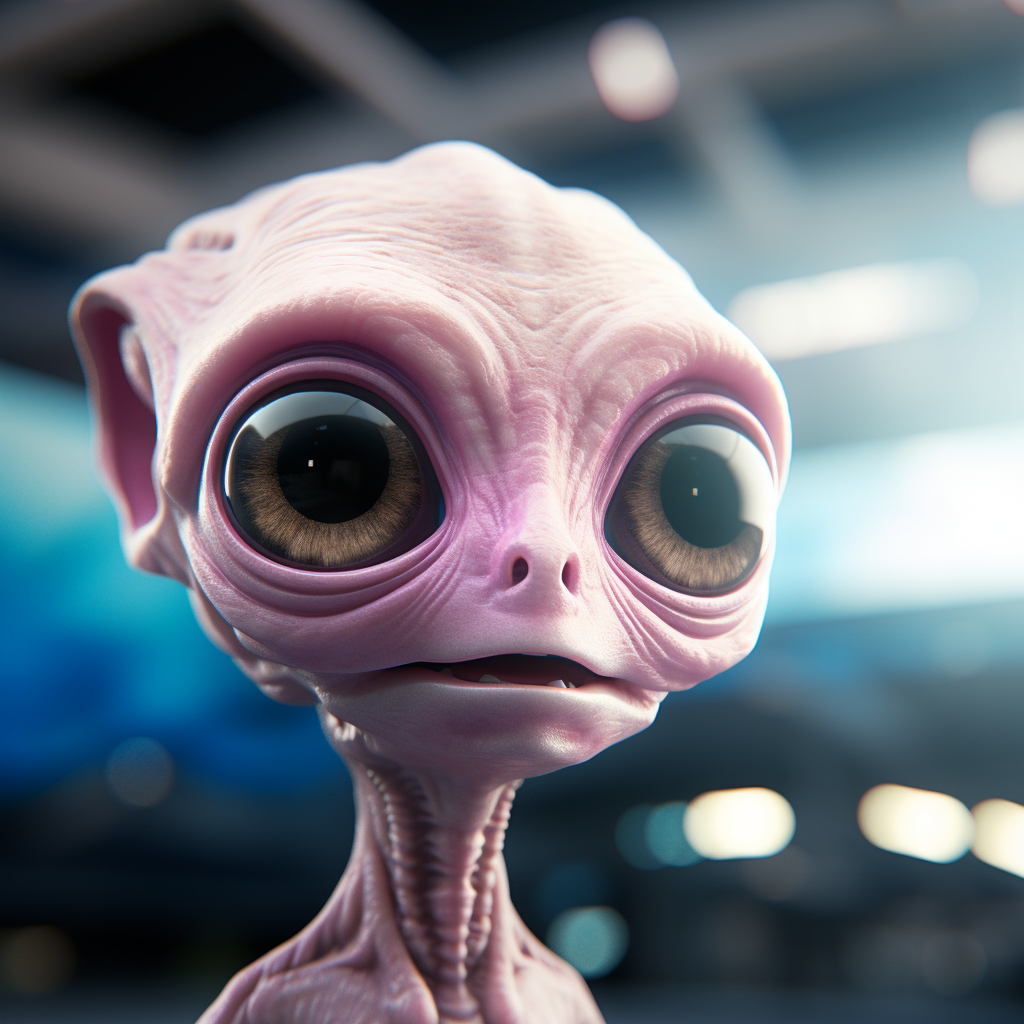 Big-eyed Alien in Space