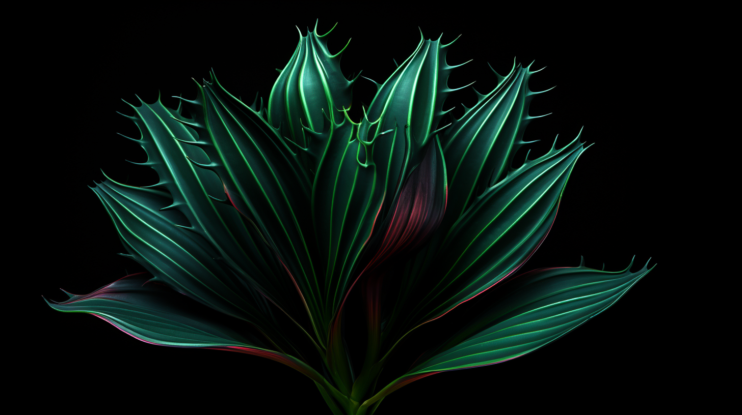 Exquisite Alien Tropical Plant on Black Background