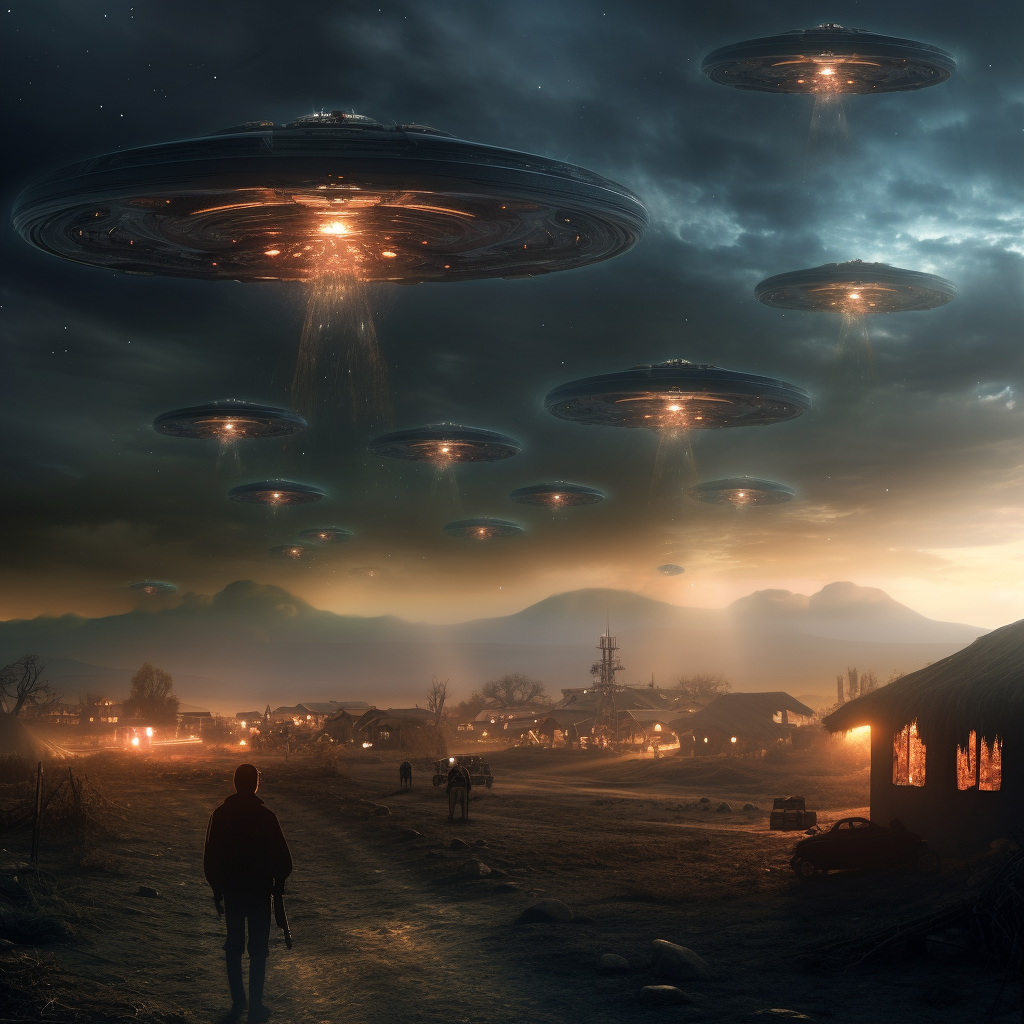 Alien UFO Invasion Unleashing Mayhem