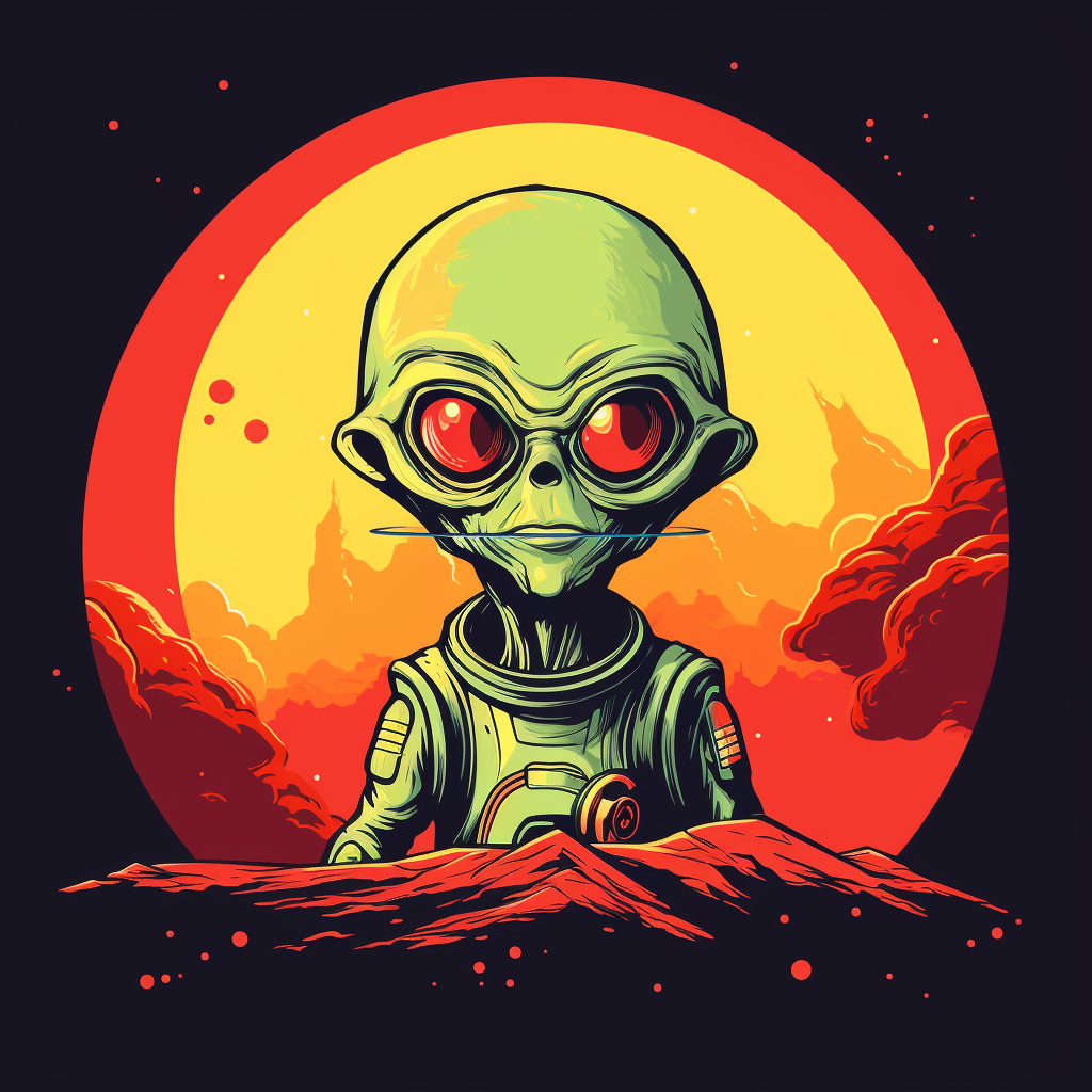 Cool alien astronaut t-shirt design