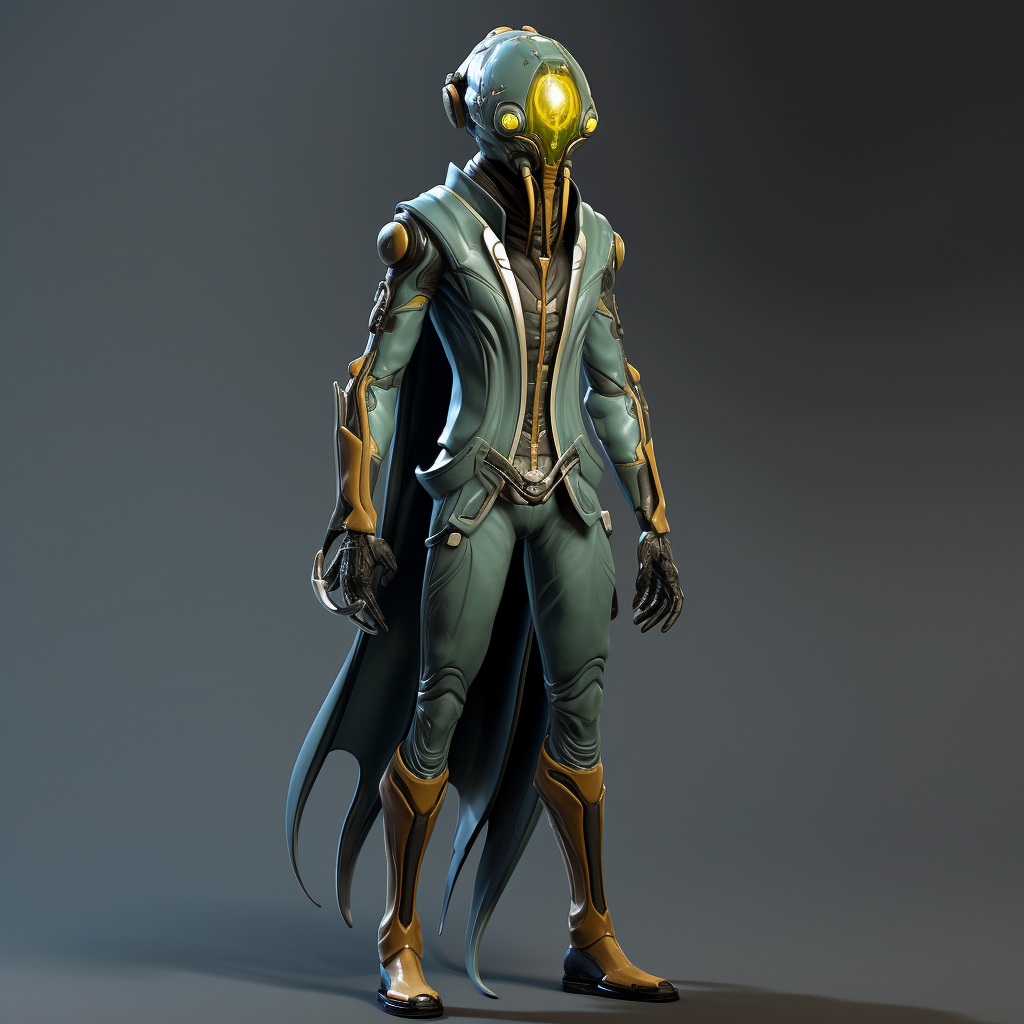 Futuristic Alien Boss from Mars in Standing Position