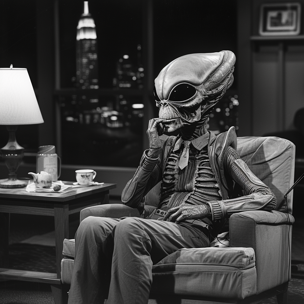 Alien guest on Tonight Show Johnny Carson