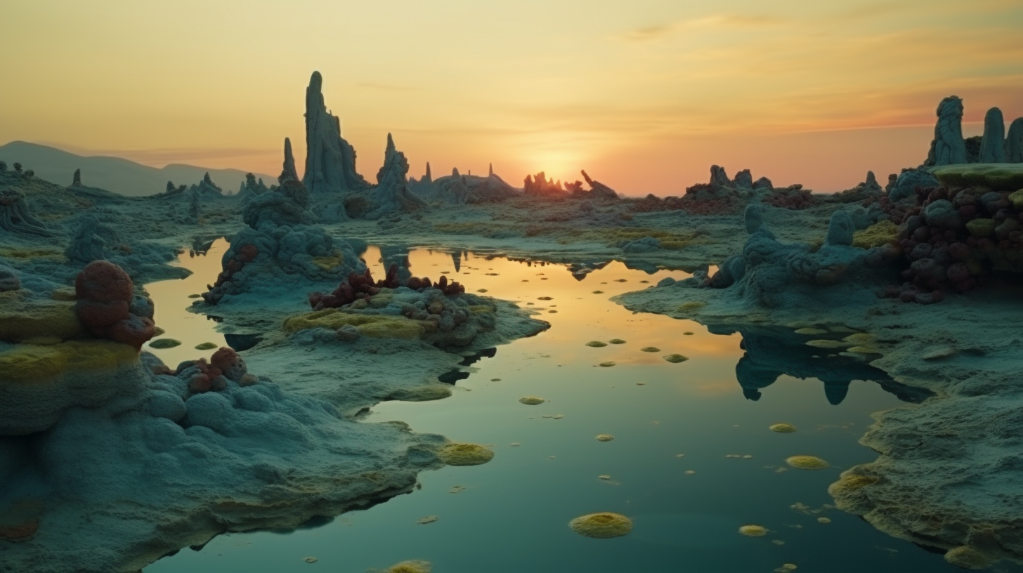 Breathtaking Sunset in Alien Landscape