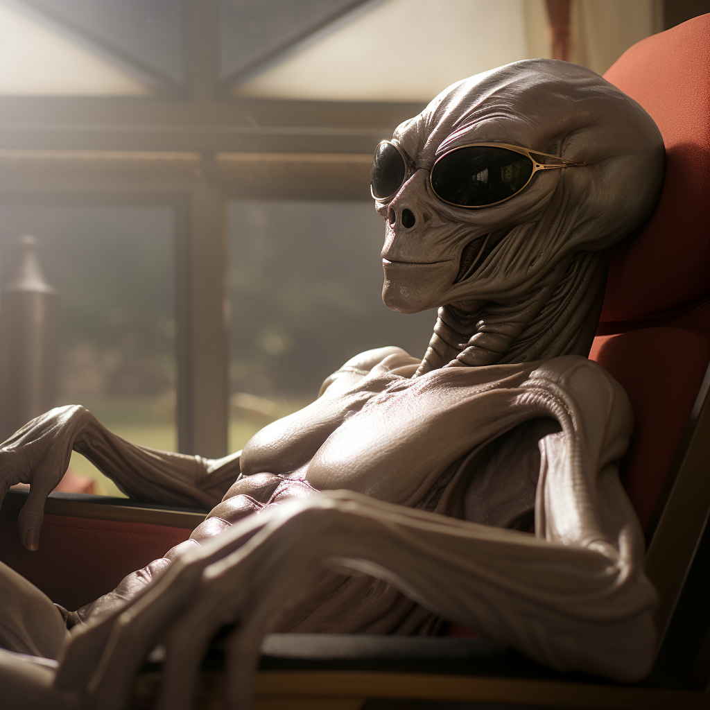 An Alien Relaxing Peacefully