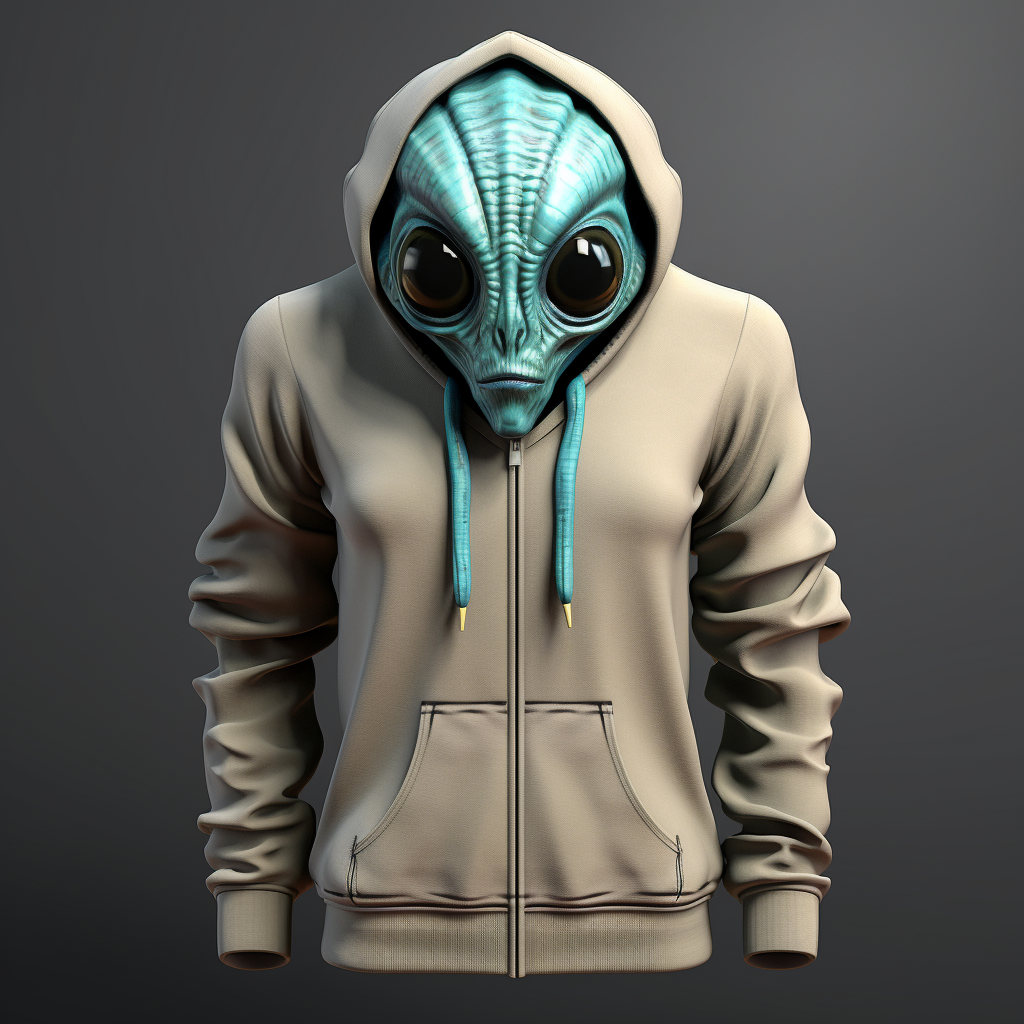 Realistic Aliens Hoodie with Hood