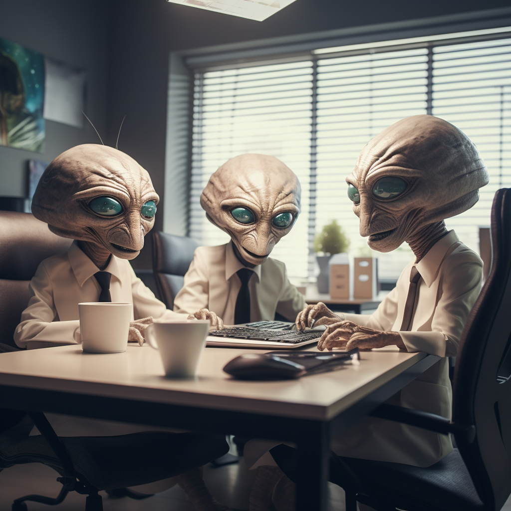 Friendly aliens designing company website