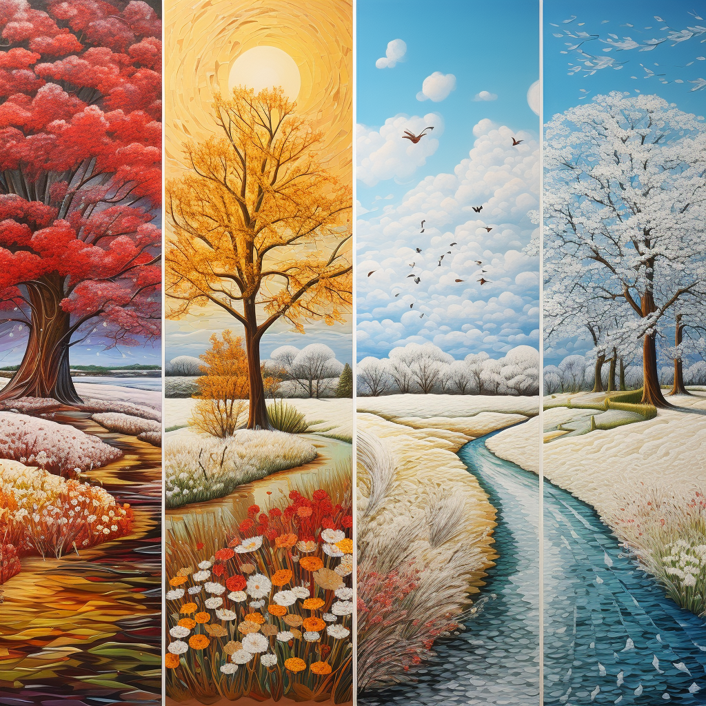 Four seasons in one painting