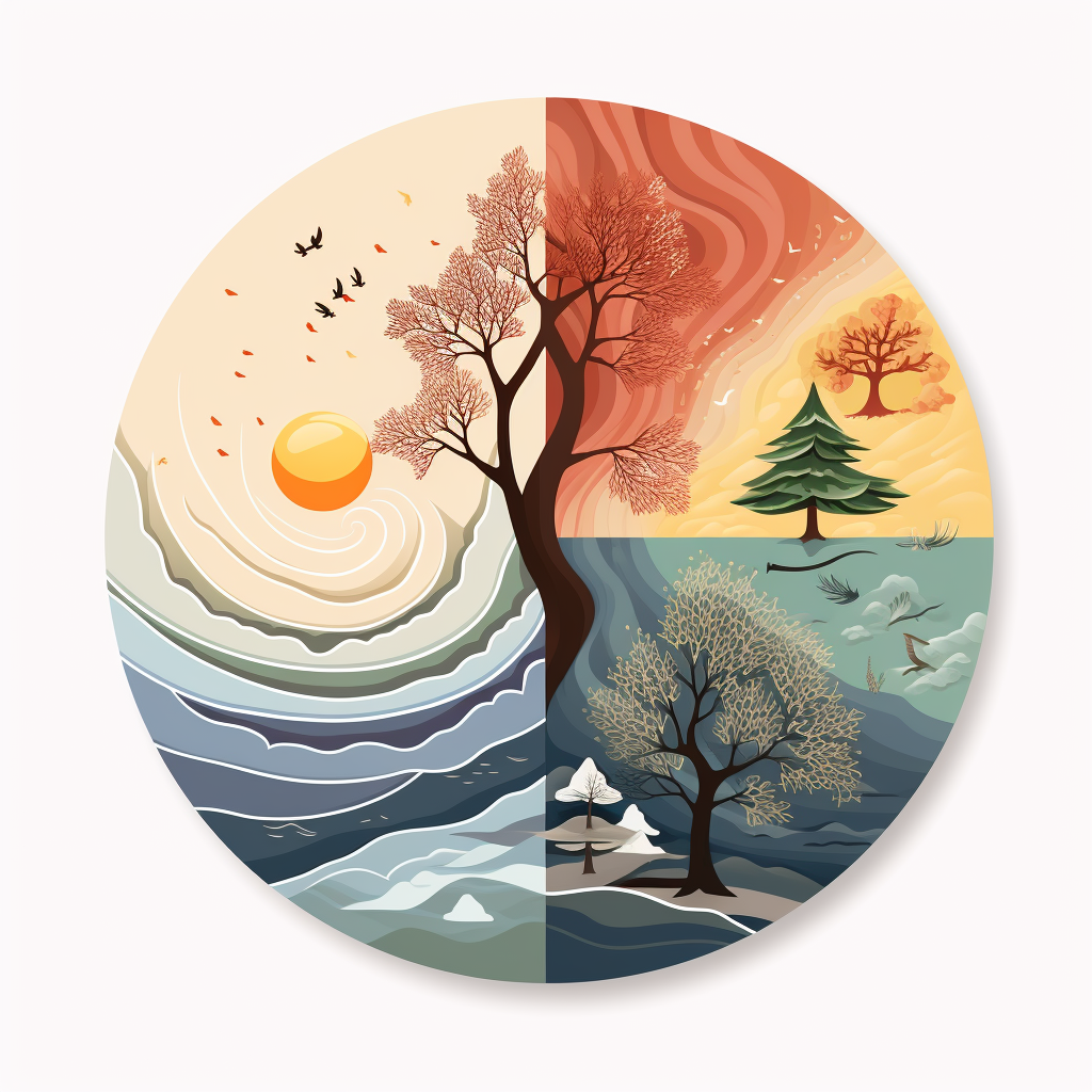 All Seasons Circle Logo Illustration