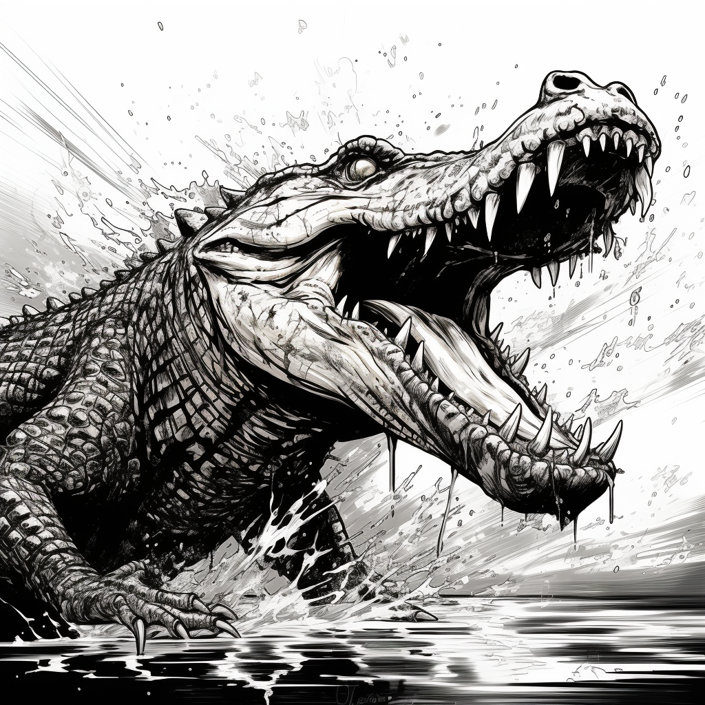 Powerful Alligator in Comic Style