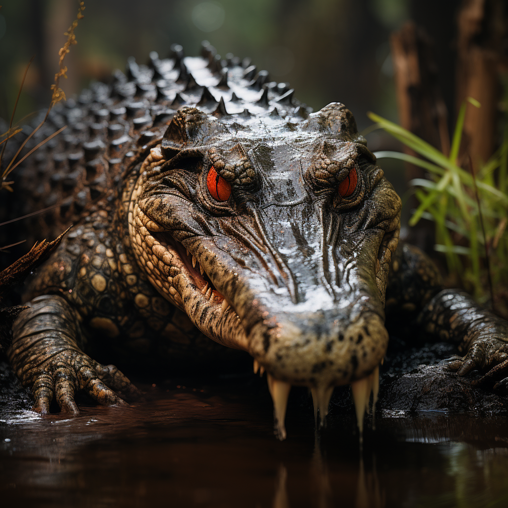 Majestic alligator in natural habitat