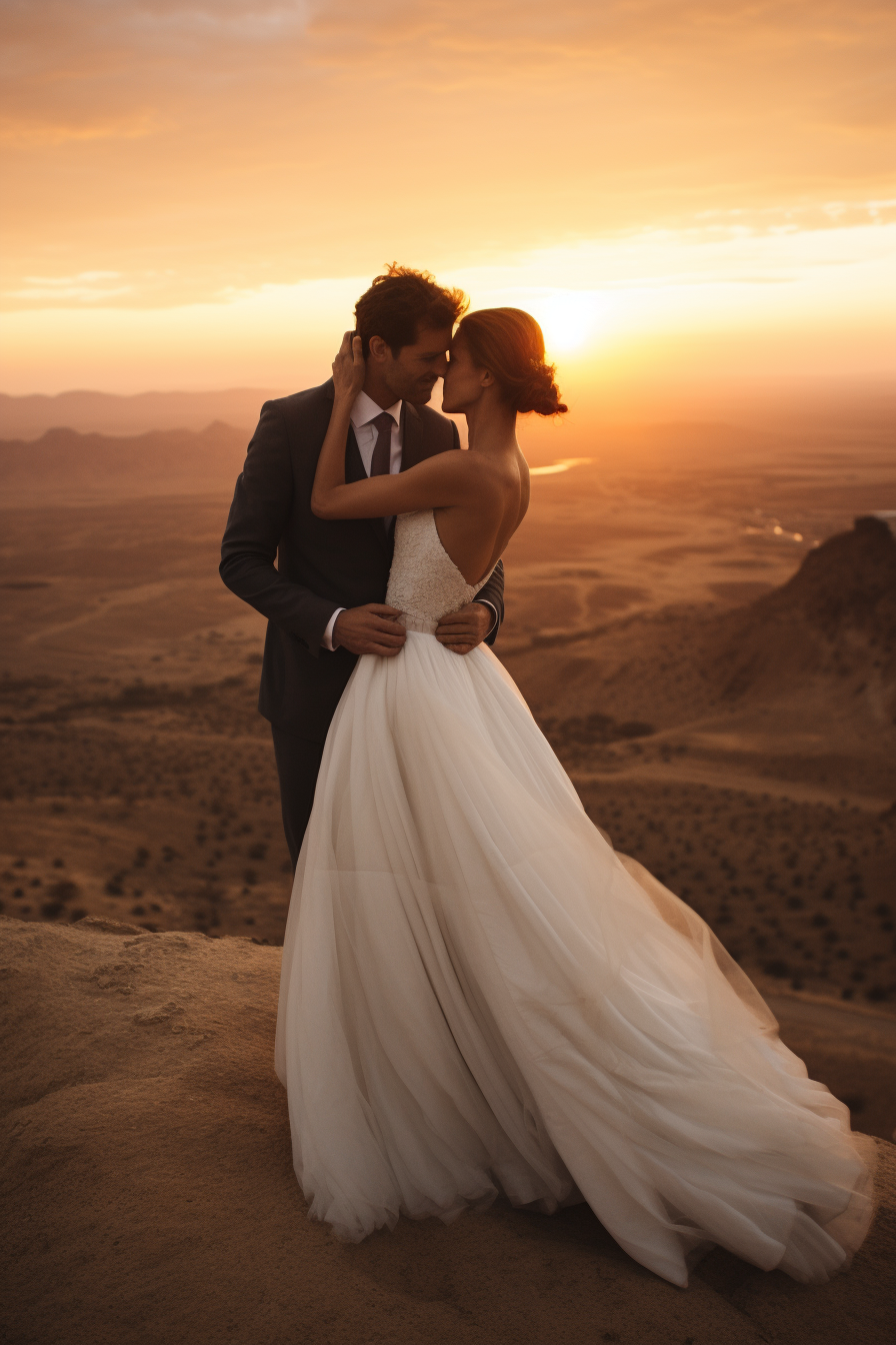 Beautiful Wedding in Almeria Desert at Sunset