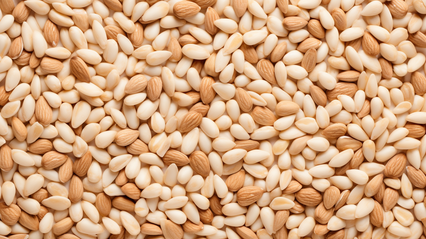 Almond Seeds Top View Background