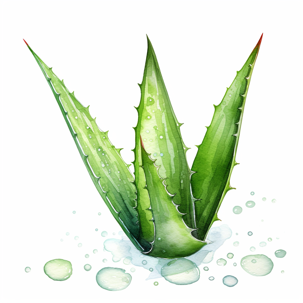 Aloe vera watercolor illustration