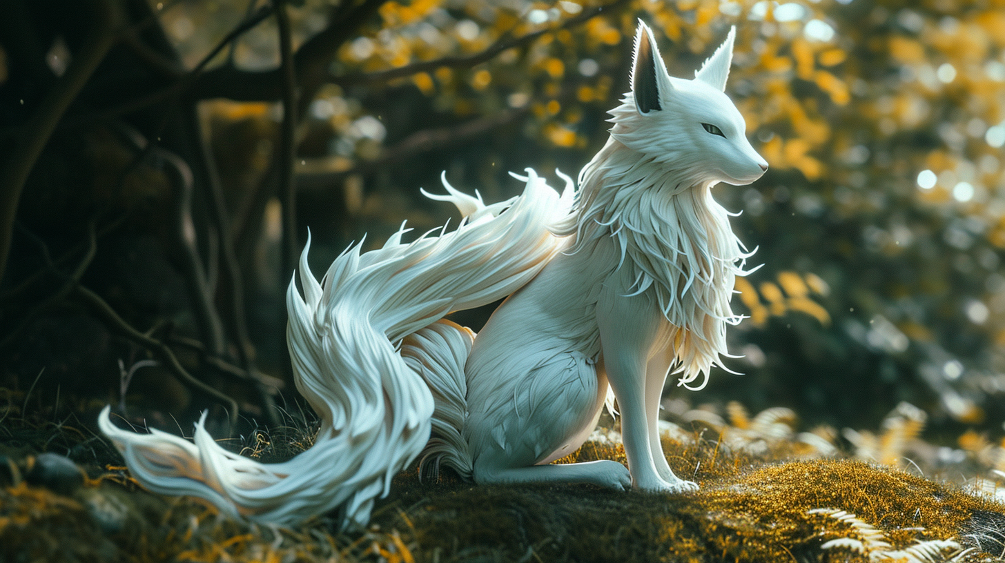 Alolan Ninetales ultra realistic cinematic photography