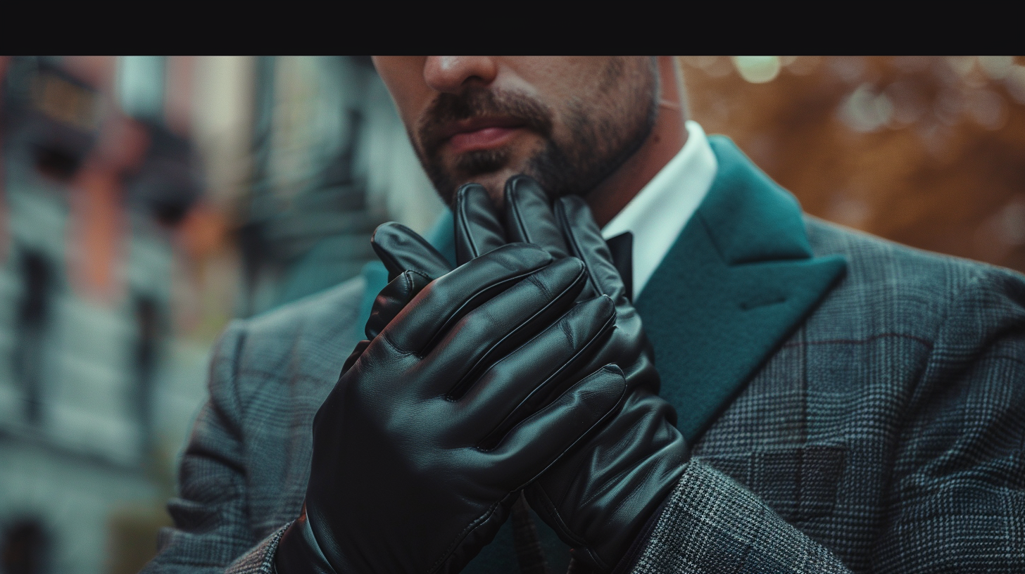 Alpha male in black gloves