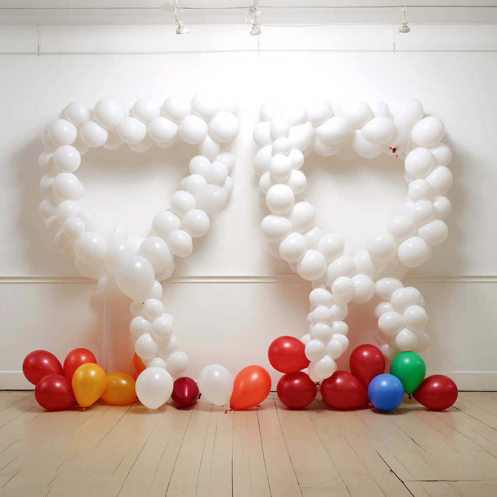 Colorful alphabet balloons on white wall