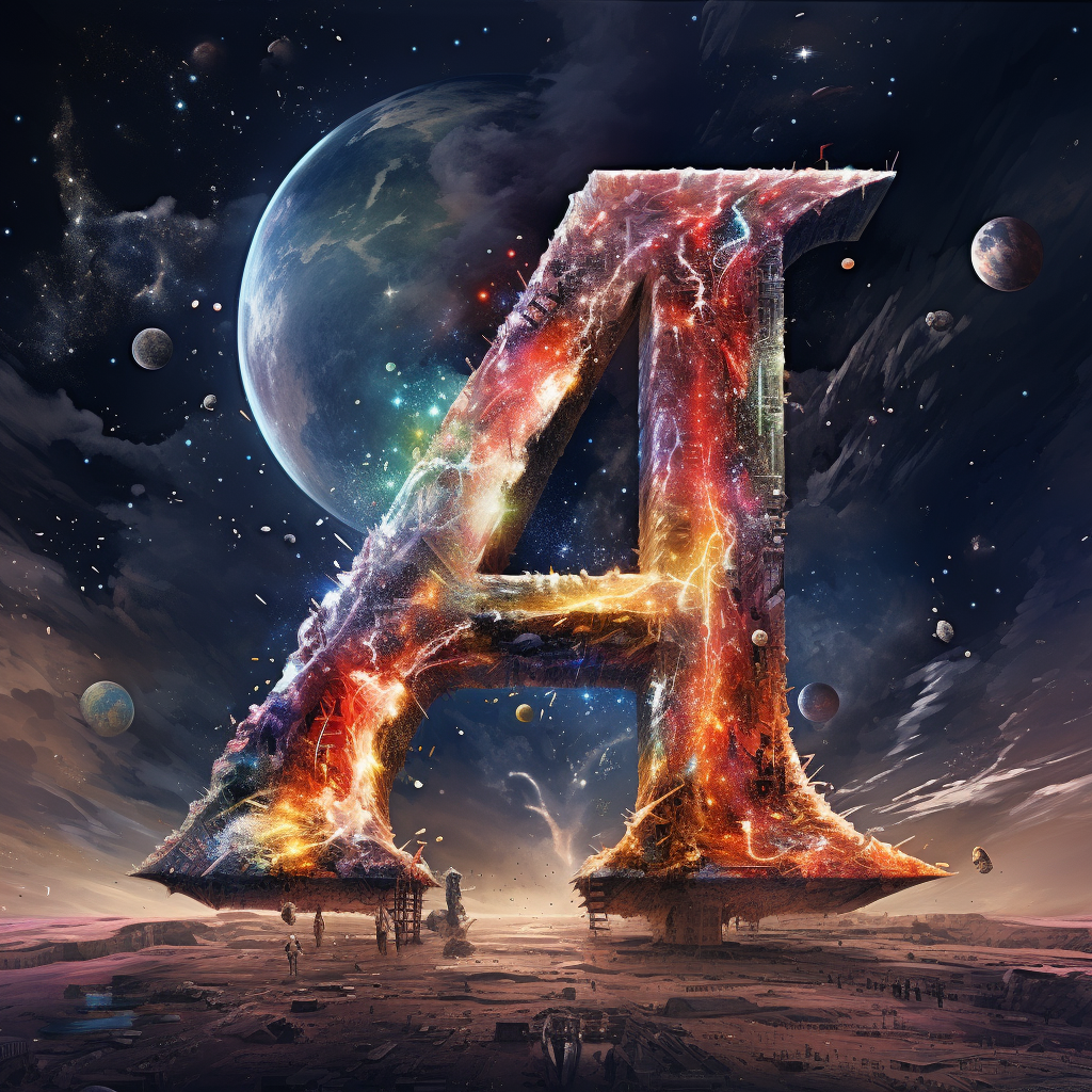 Colorful Alphabet Galaxy in Space