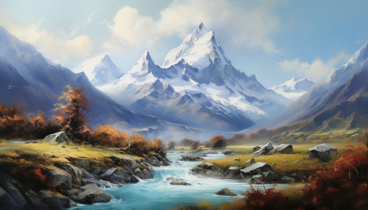 A breathtaking Alps painting artwork