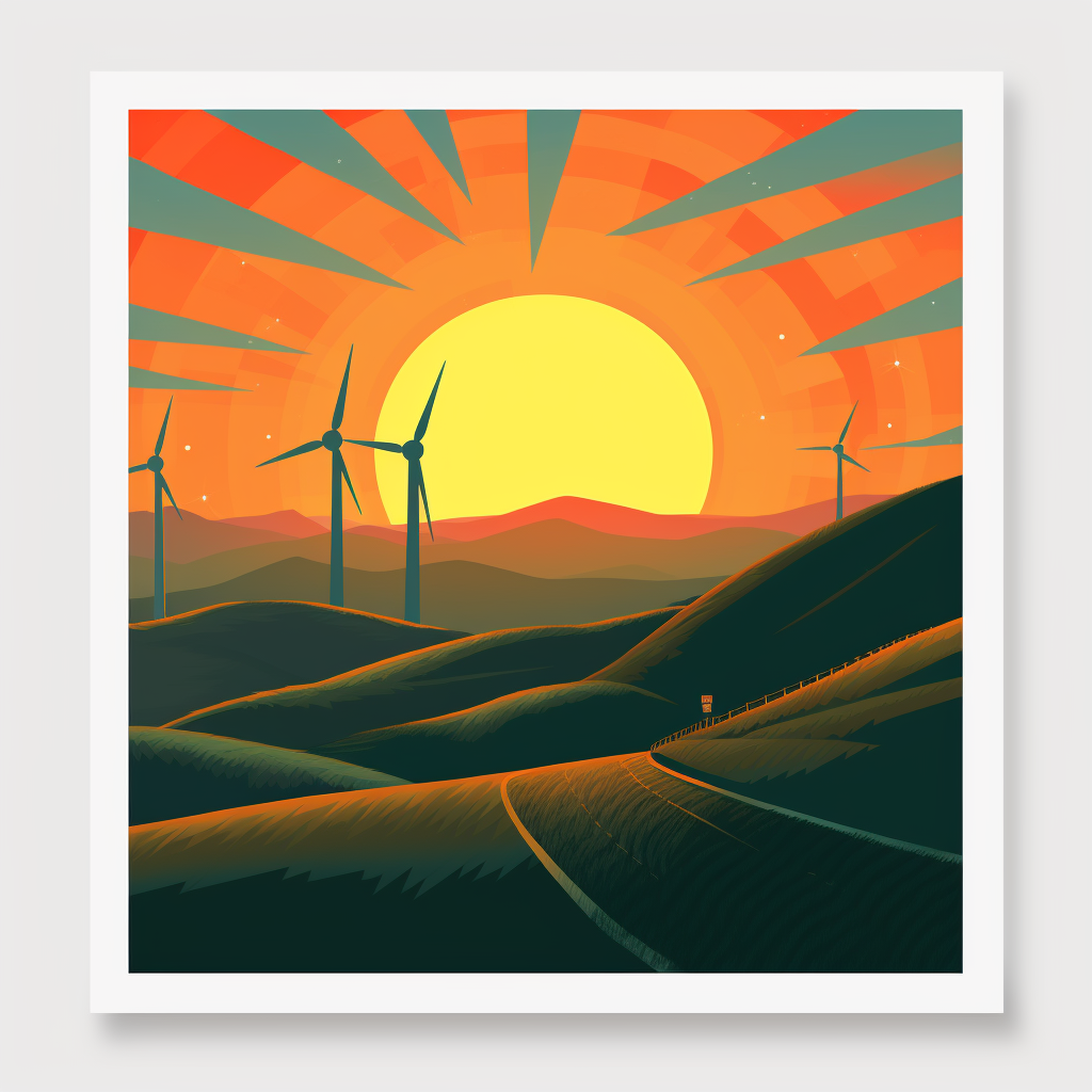 Altamont Pass at Sunset Retro Poster