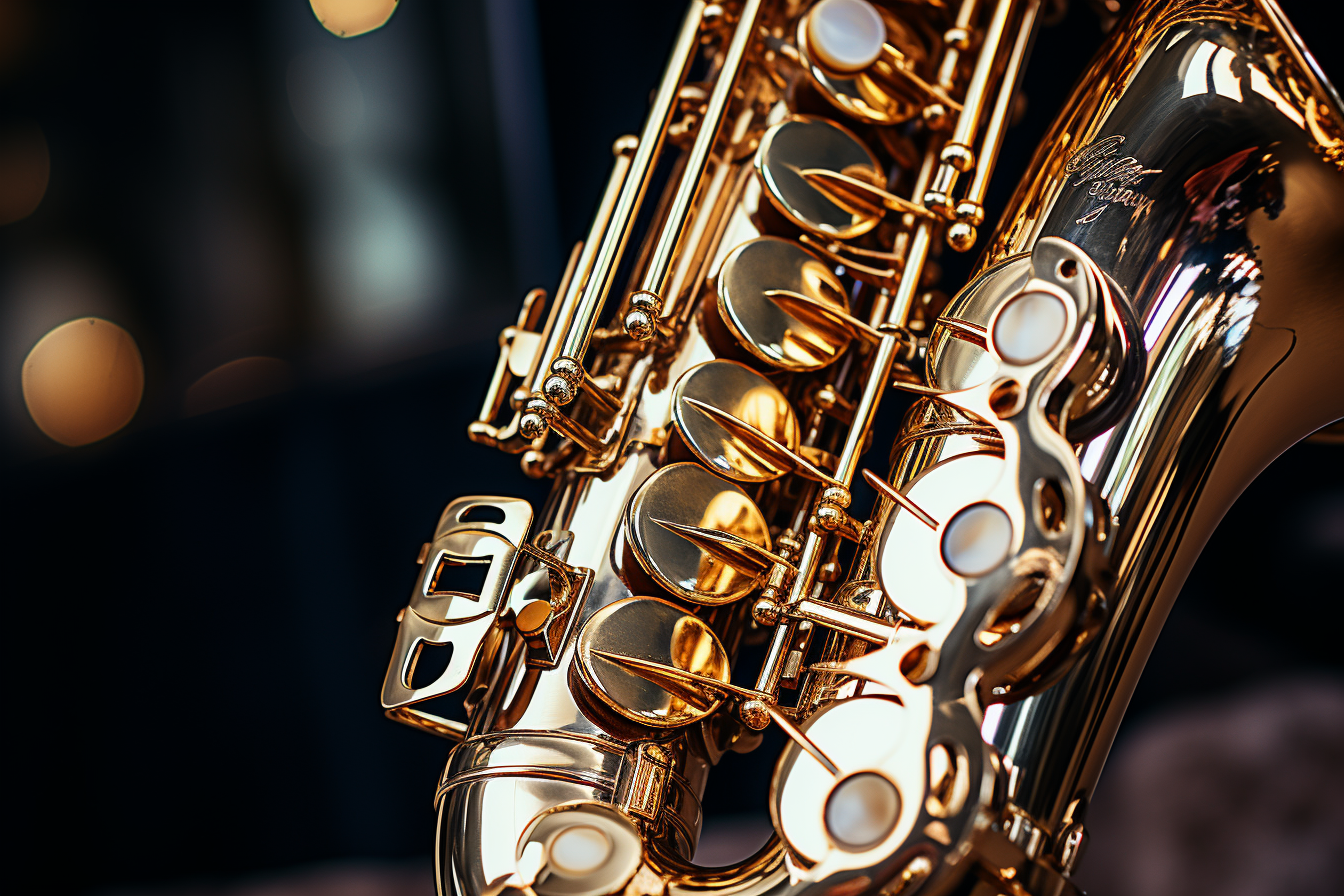 Close-Up of Alto Saxophone  (6 words)