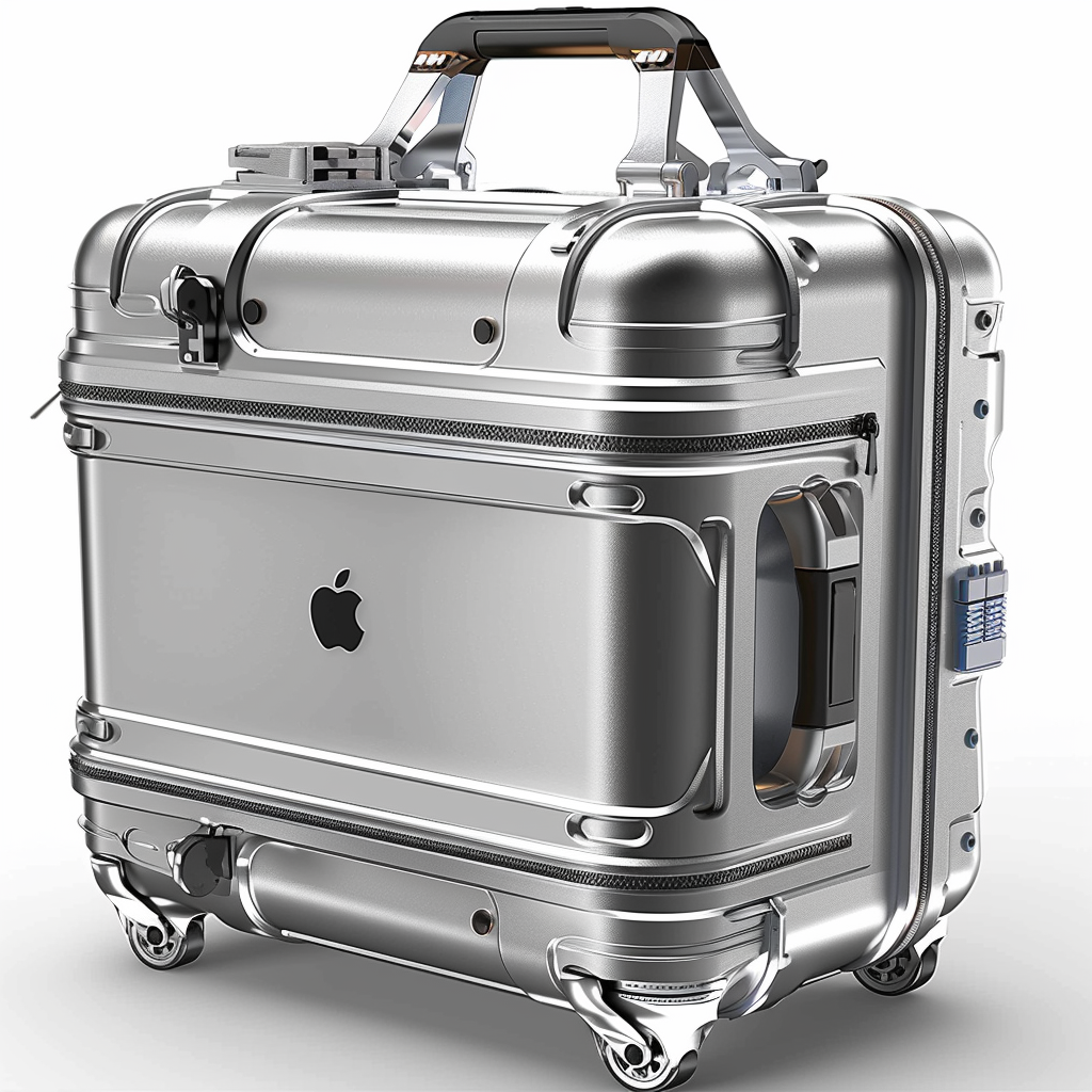 Aluminum laptop case with spinner wheels