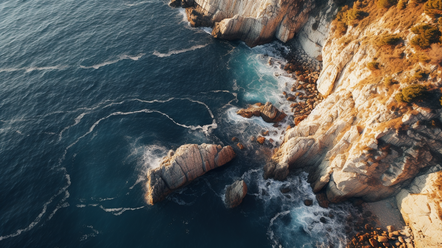 Aerial view of Amalfi Coast at sunset