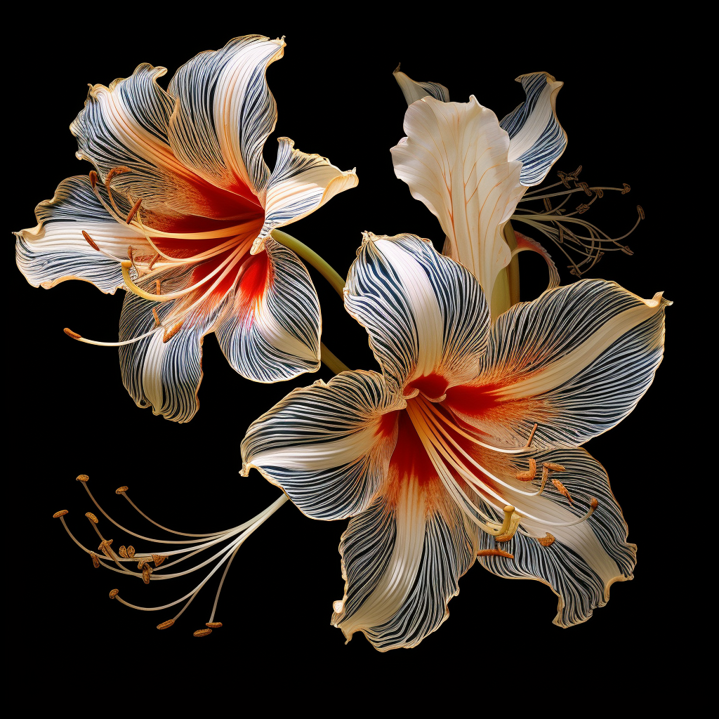 Abstract Amaryllis Floral Print