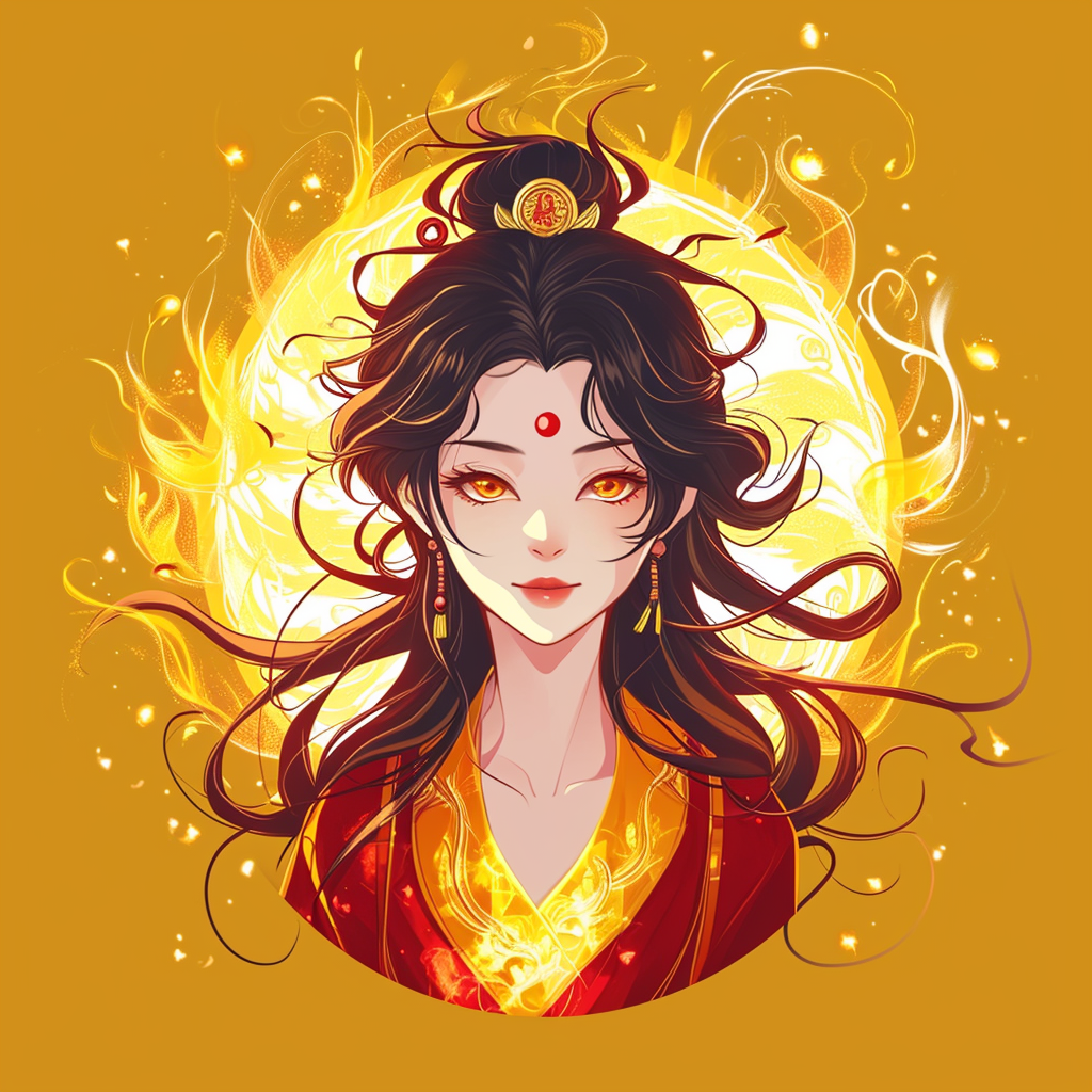 Amaterasu Asian Sun Goddess Portrait