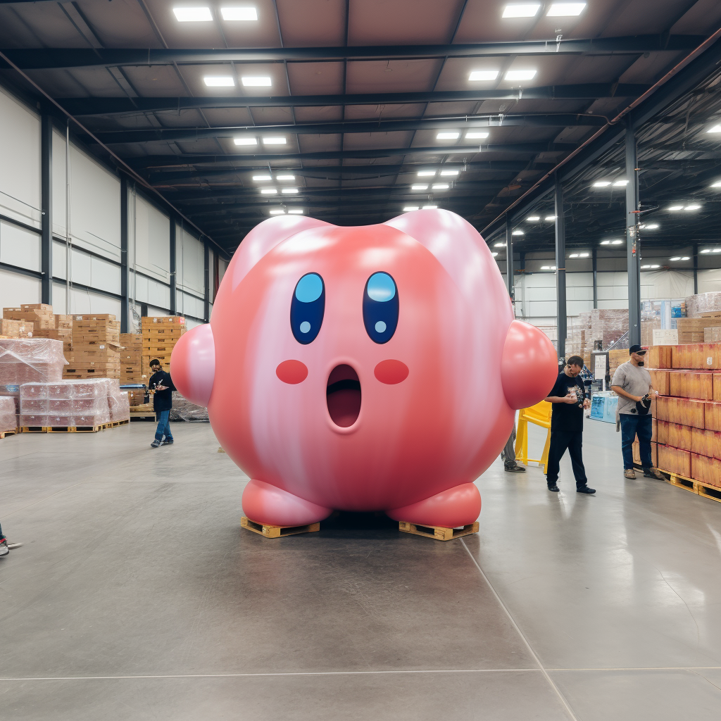 Amazed Kirby inside Costco