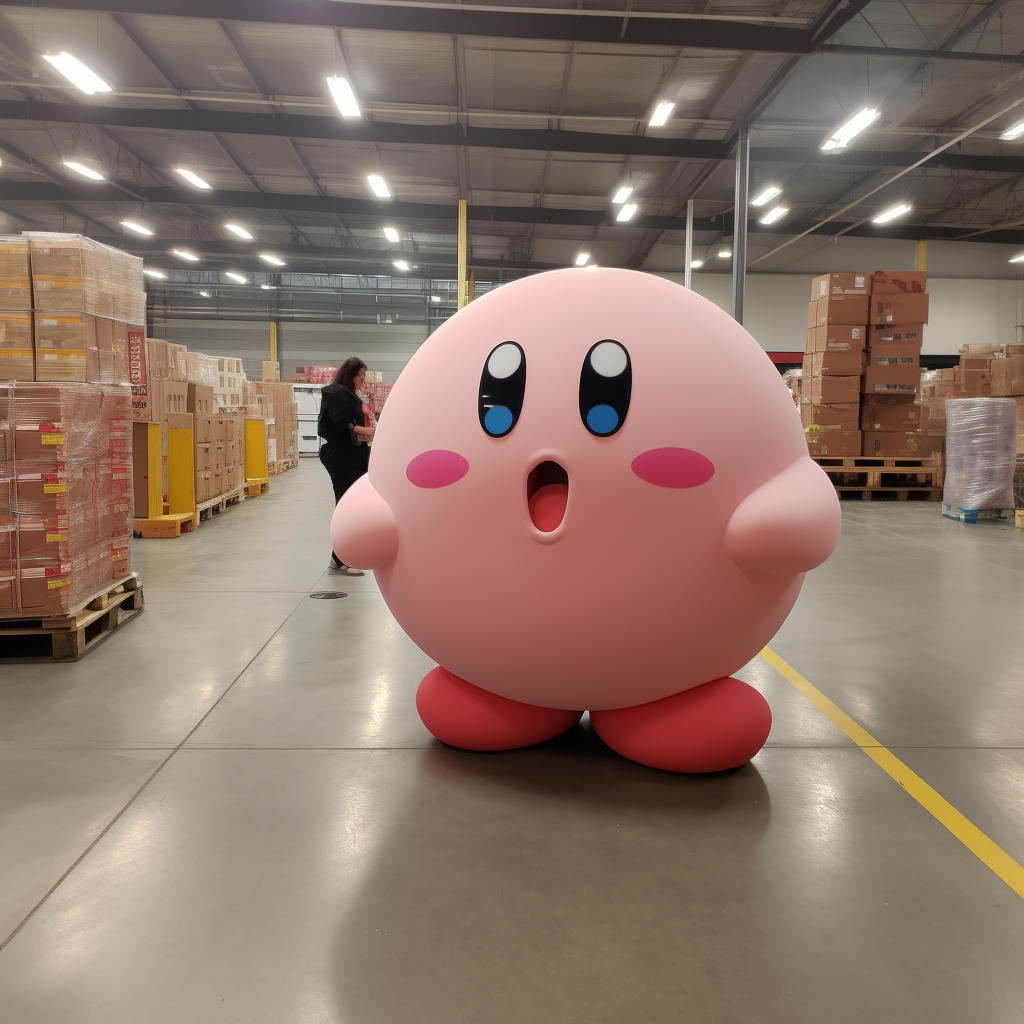 Small amazed Kirby exploring Costco