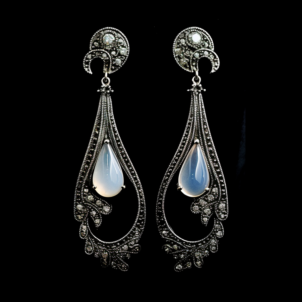 Beautiful sterling silver moonstone earrings