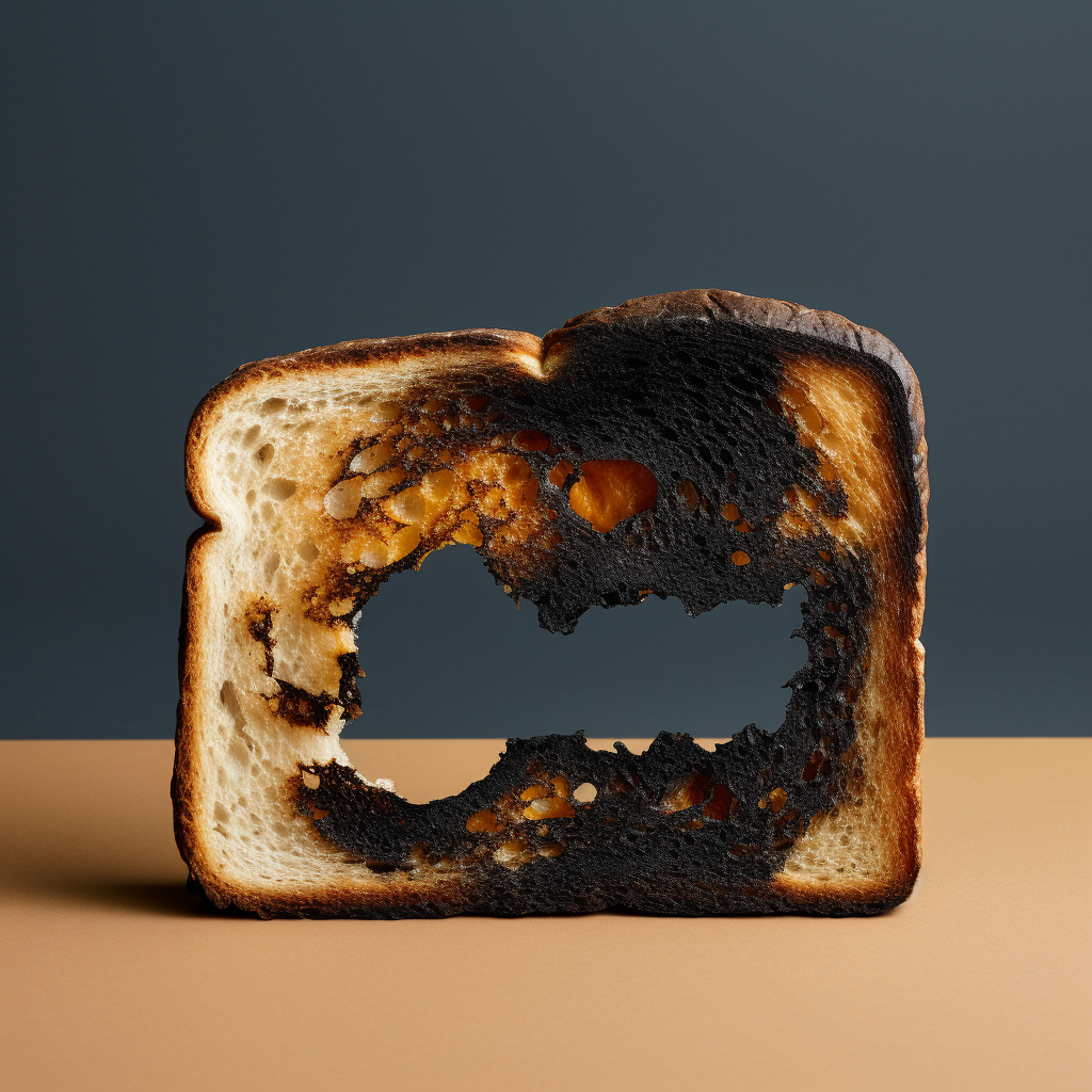 Amazon logo on burnt toast