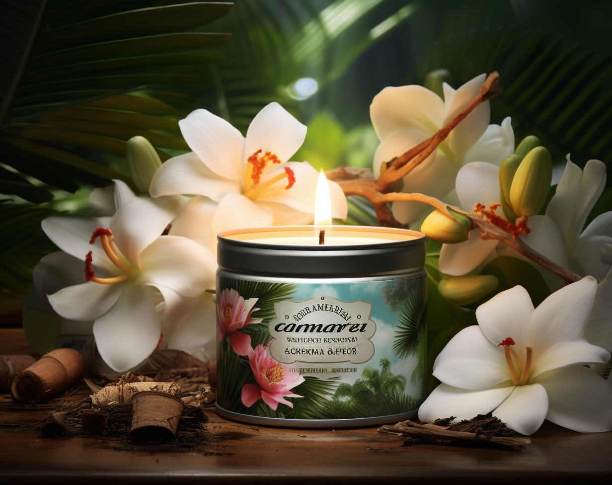 Coconut Vanilla Candle in Tranquil Gardenscapes