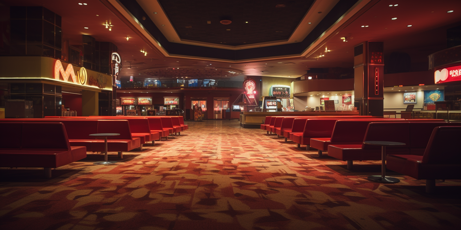 Blurry interior of an AMC theater