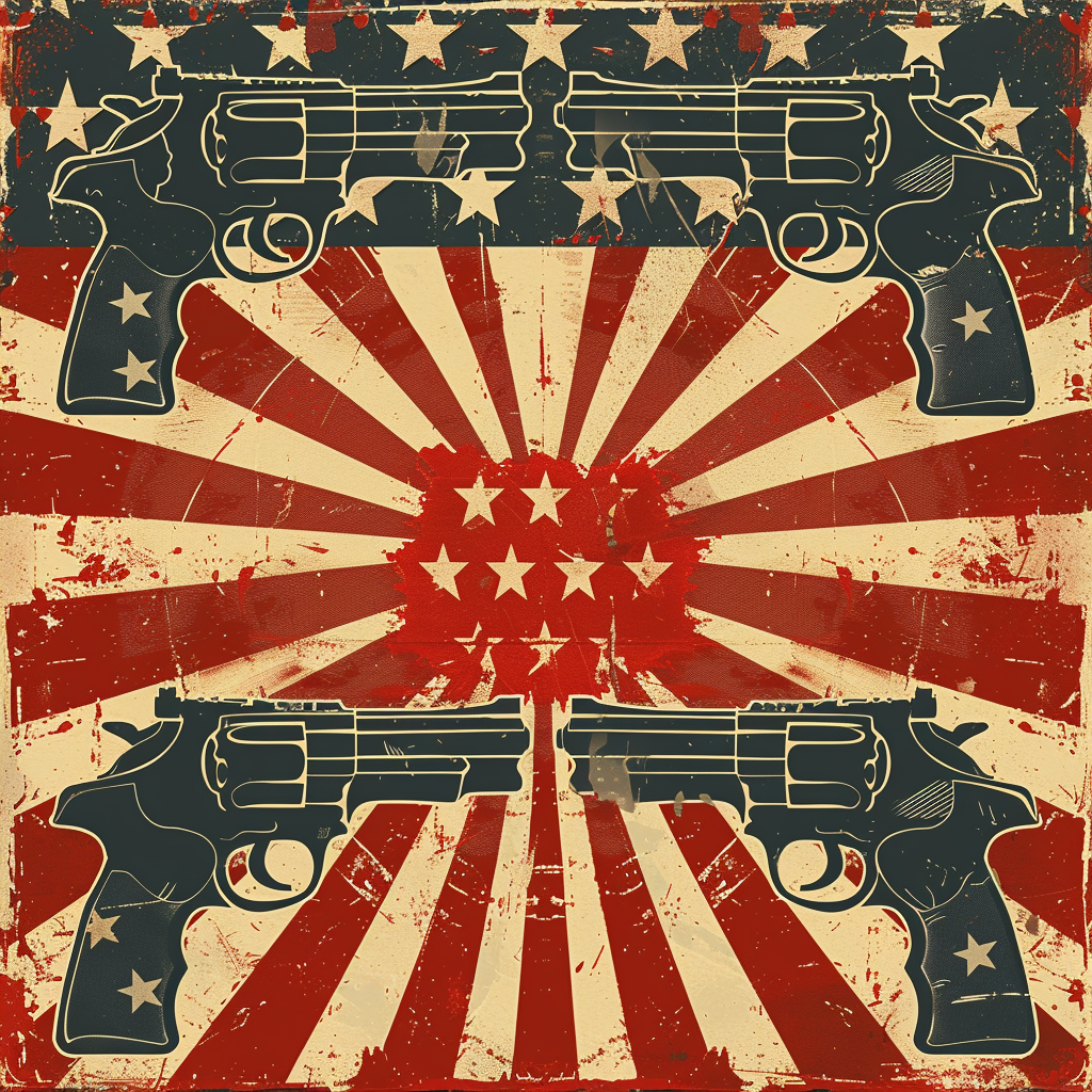 American flag guns propaganda style