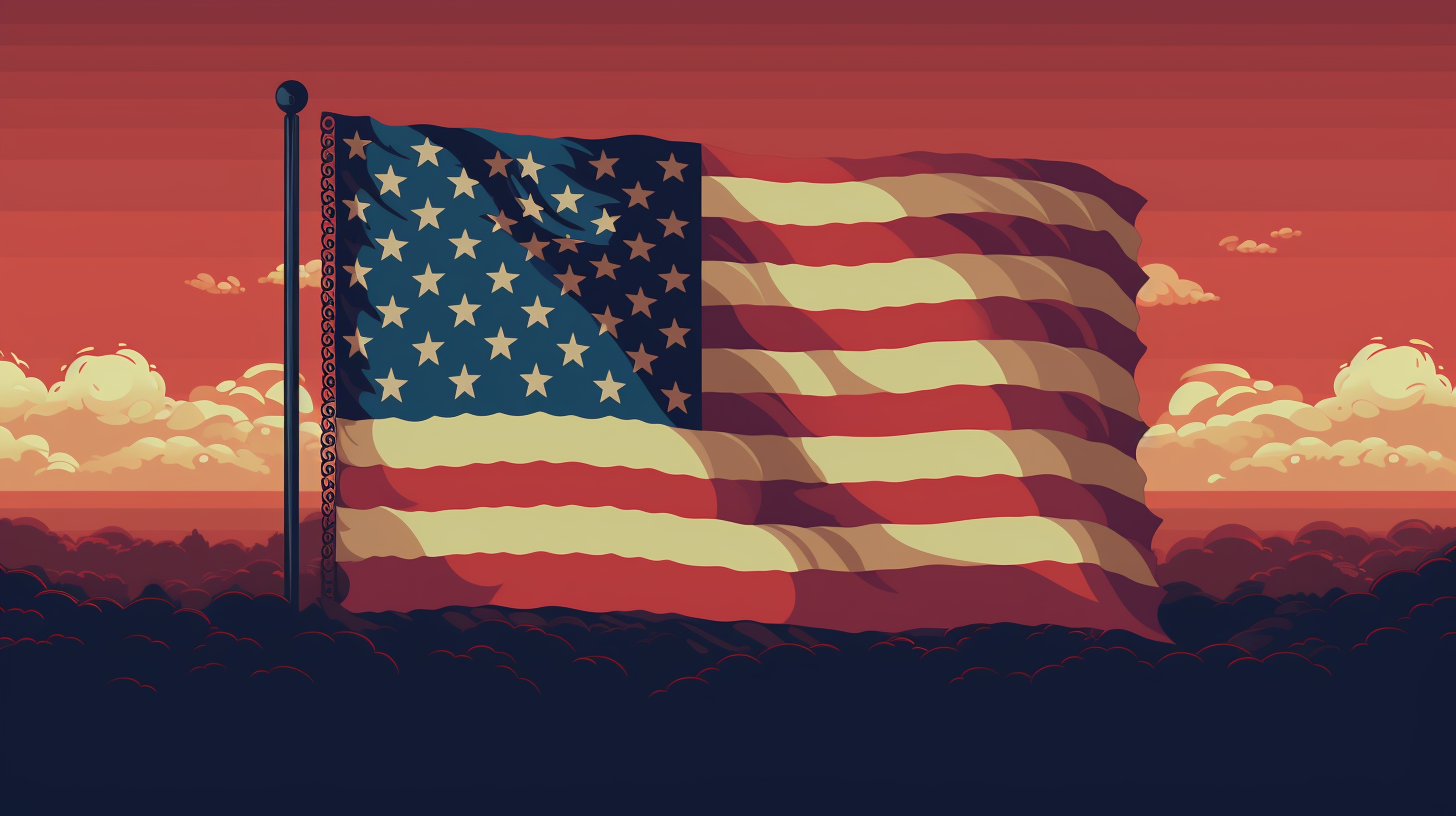 Retro themed American flag image