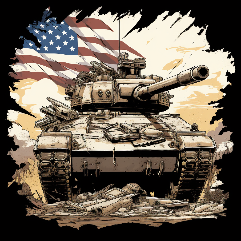 Battle-hardened M1 Abrams Tank