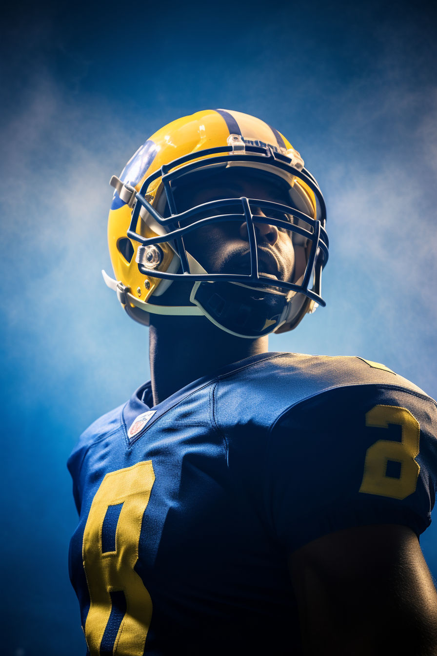 American football player in NFL stadium