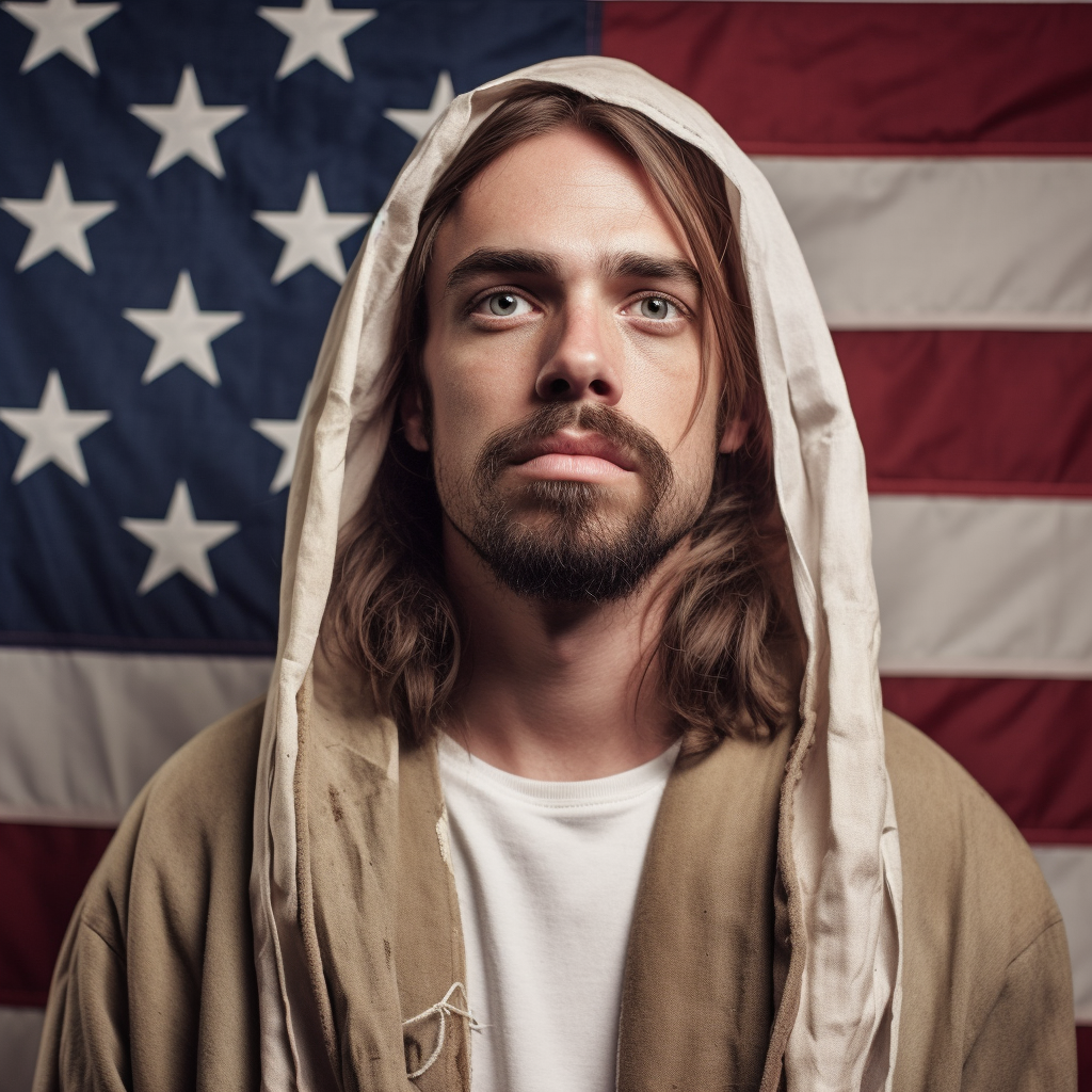 American Jesus Confederate Flag Ironic