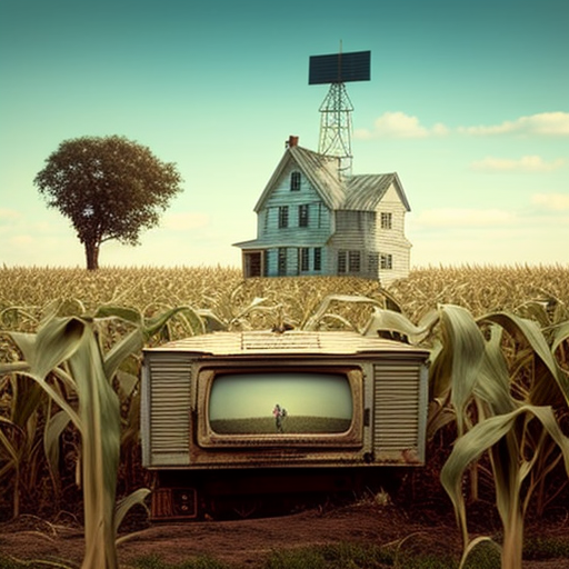 Charming farm house in the corn field