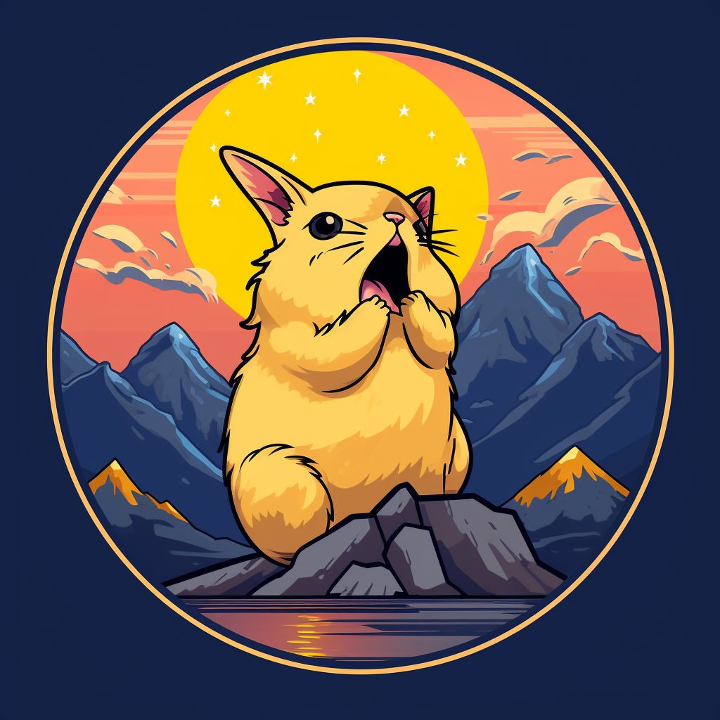 American Pika howling logo in Miyazaki style