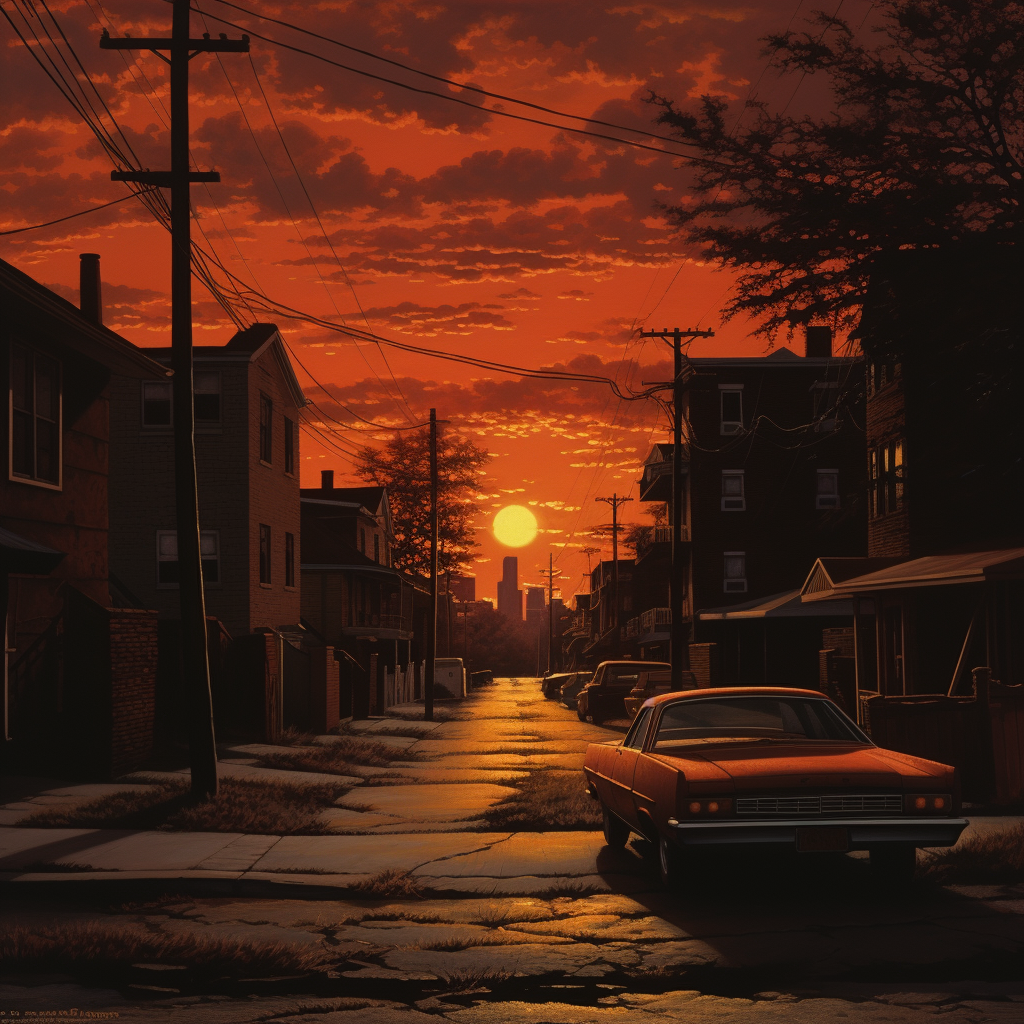 Sunset on an American Street