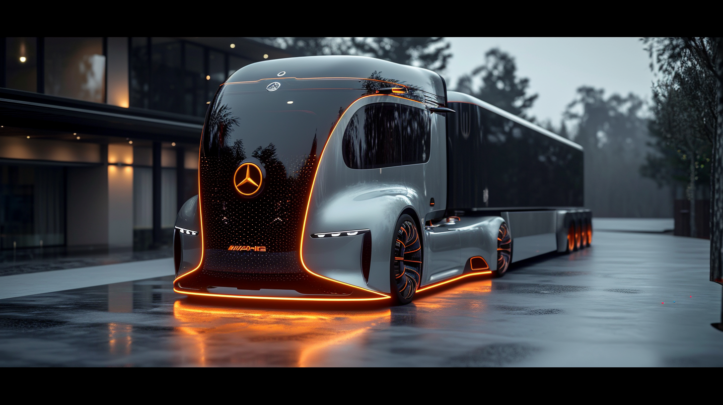 Futuristic American Truck Mercedes Semi Trailer