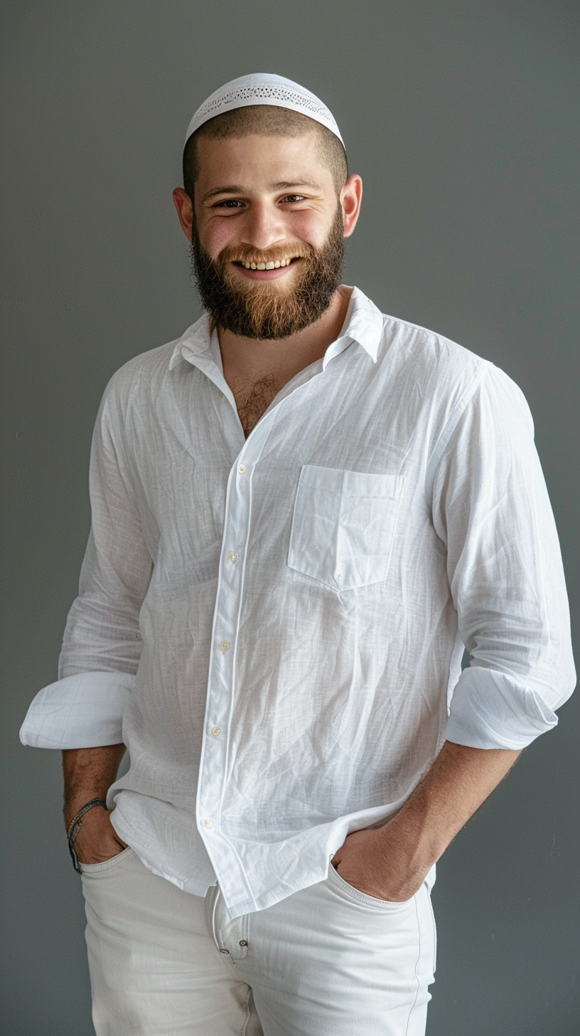 Hasidic young man portrait smiling