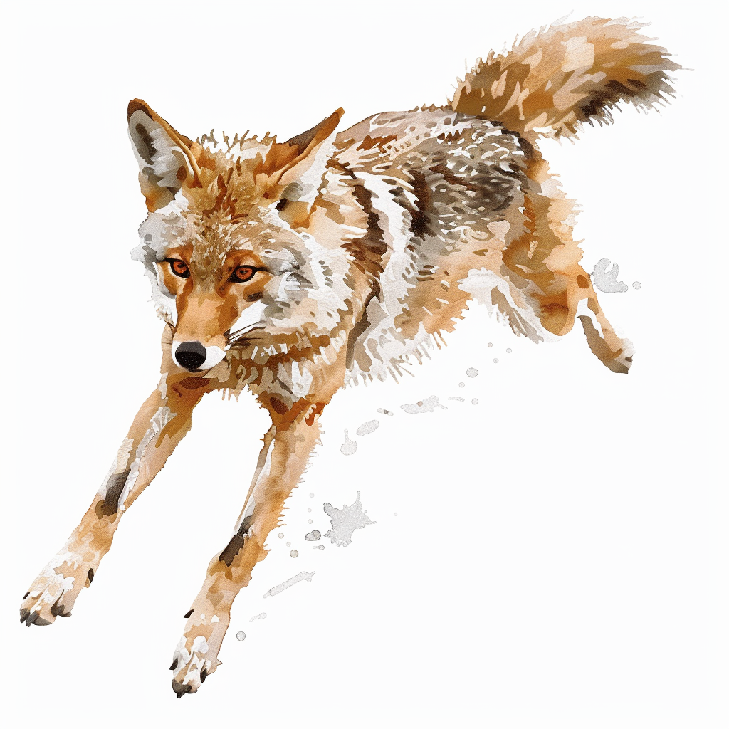 Coyote jumping in Americana art