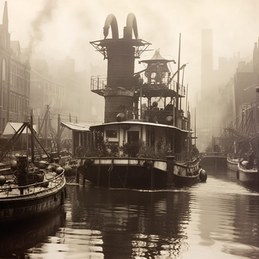 Vintage Amsterdam River Steamer 1900 Tintype