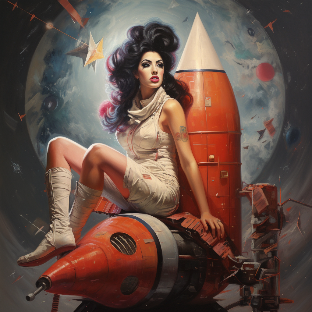 Amy Winehouse on a Rocket Ship