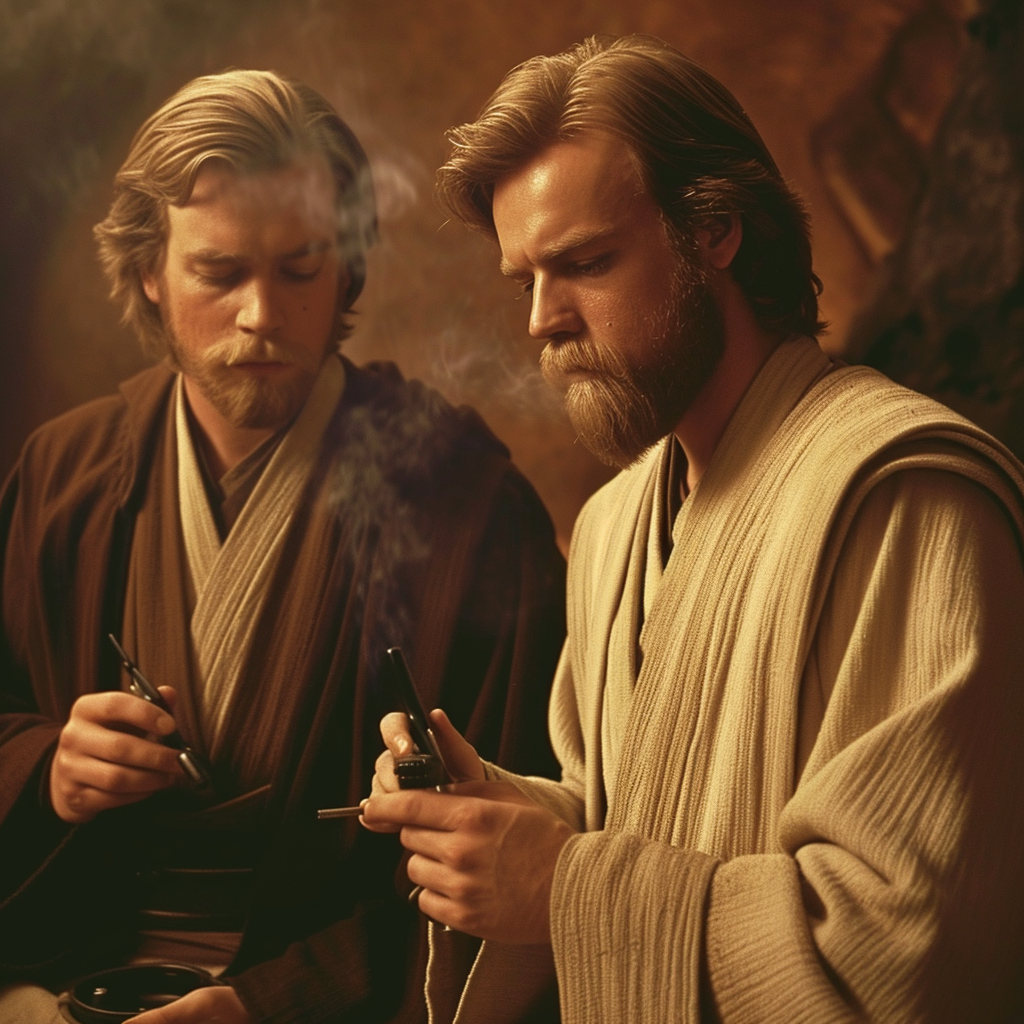 Anakin Skywalker and Obi-Wan Kenobi smoking marijuana